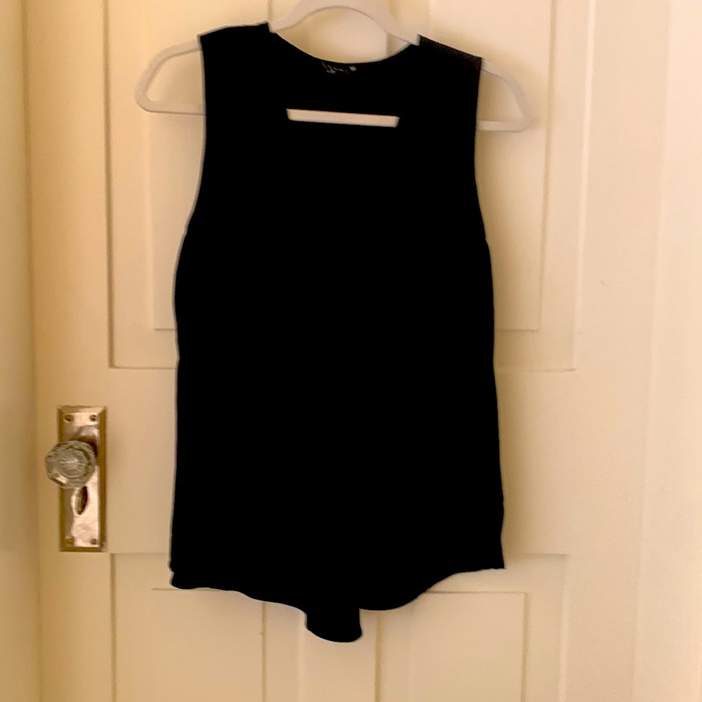 Theory medium sleeveless black silk top